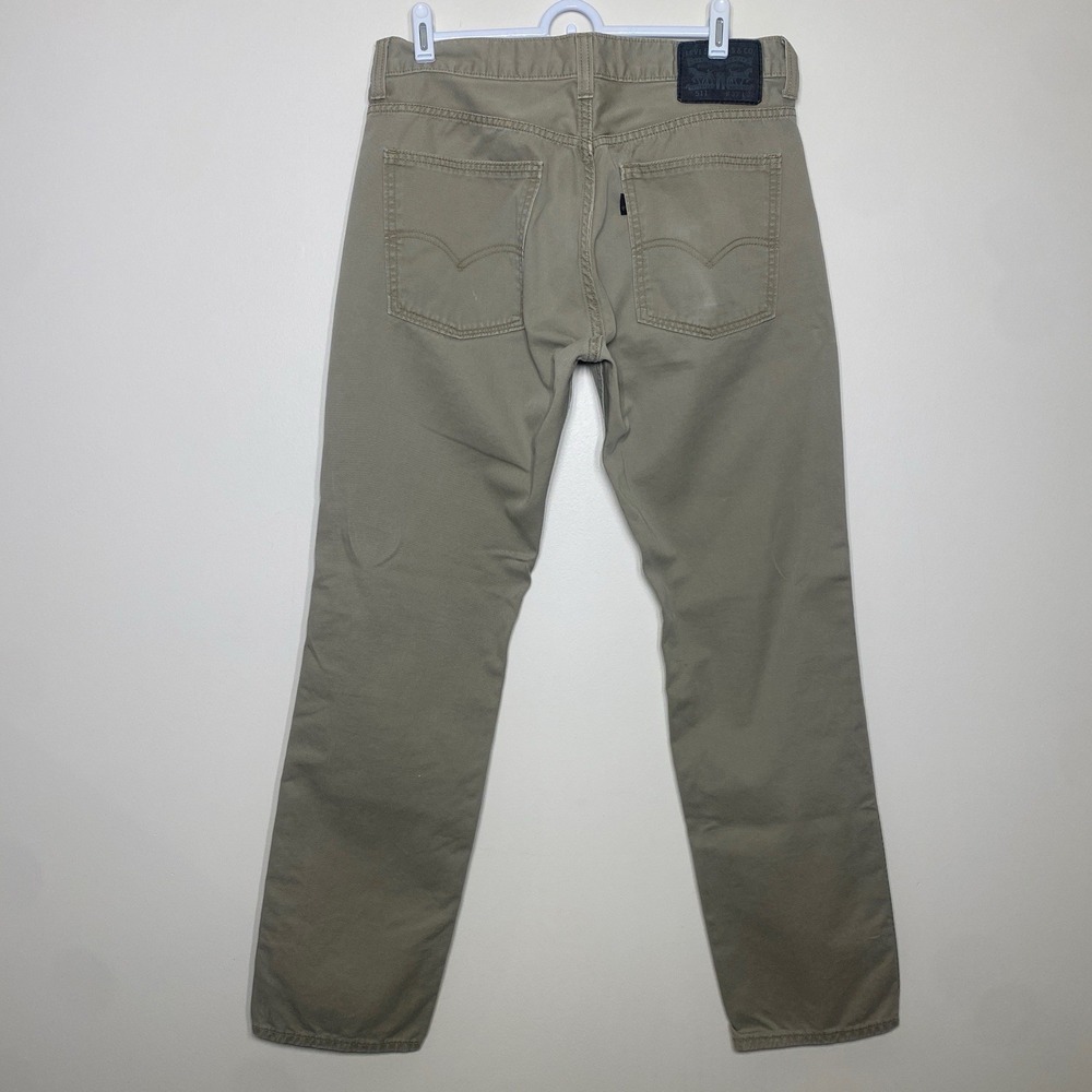 Levi's 511 Jeans Mens 33x32 Khaki Tan Slim Fit Stretch Denim Tapered Leg